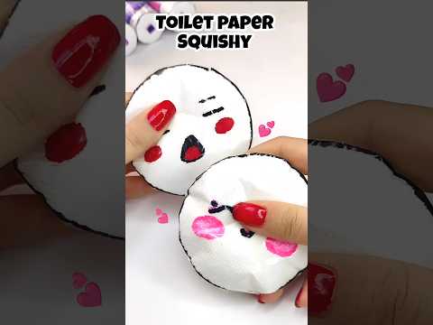 Cute DIY toilet paper squishy!🧻 #squishy #fidget #papercraft #cute #shorts