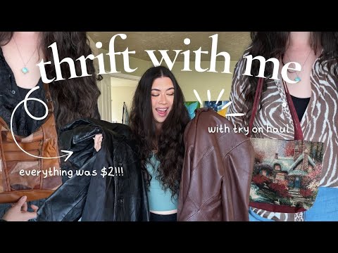 thrift with me + try on haul✨everything was $2!!!