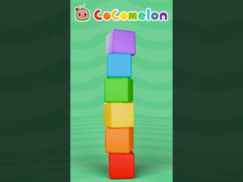 Learn Colors 🟥🟧🟨🟩🟦🟪 with Blocks! Uh oh! Don't knock the tower down! #shorts #cocomelon