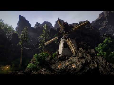 1H long relaxing screensaver windmill from Risen 3 gameplay no sound no music