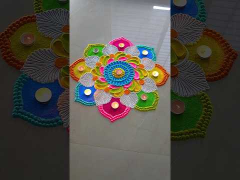 Easy rangoli designs for beginners #rangoli #satisfying