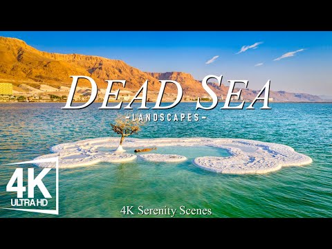 Flying Over Dead Sea 4K - Salt Crystals, Healing Waters & Relaxing Music for Work, Study