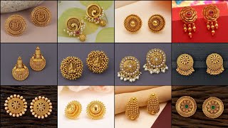 Gold Top Design | Gold Earrings Designs Tops | Gold Earrings Tops Designs For Daily Use #earrings