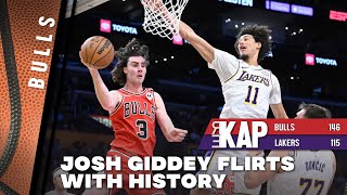 REKAP: 🏀 Chicago Bulls 146-115 win over LA Lakers. Josh Giddey flirts w/history, Bulls 7-2 last 9