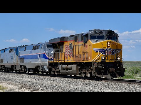 Union Pacific Helps Amtrak Train With P42 Locomotive 164