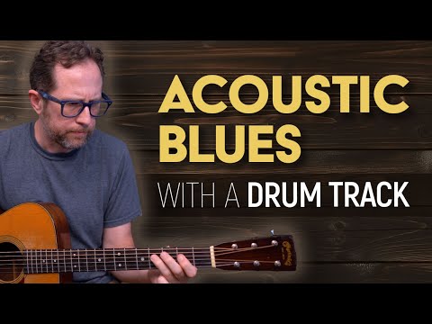 Acoustic 12 bar blues played with a single drum track. Guitar Lesson - EP575