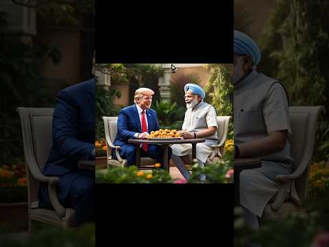 trump and modi eating sabudana vada at garden