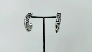 Silver Wave Hoop Stud Earrings, Handmade Earrings, Mens Post Earrings, Gifts For Him | Sup Silver