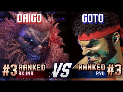 SF6 ▰ DAIGO (#3 Ranked Akuma) vs GOTO (#3 Ranked Ryu) ▰ High Level Gameplay