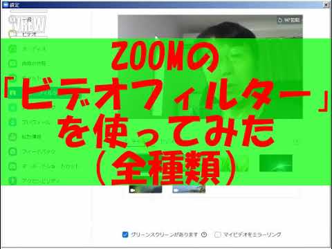 ZOOMの「ビデオフィルター」を全種類試してみた（Snap Cameraみたいな事ができる）