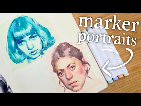 Alcohol Marker Portraits & Chat | sketch with me!