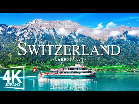 Switzerland 4K • The Pristine Lakes, Towering Alps, and Picturesque Villages - Relaxing Piano Music