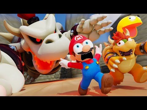 Tiny Mario and Pacman vs Dry Bowser