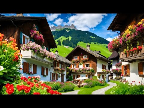 Stechelberg , Famous Village In Switzerland🇨🇭Swiss Countryside Walking Tour_ Lauterbrunnen Valley