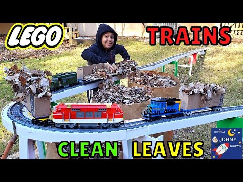 Johny Shows Biggest Lego Train Tracks Layout Build Outside Lego Trains Clean The Leaves