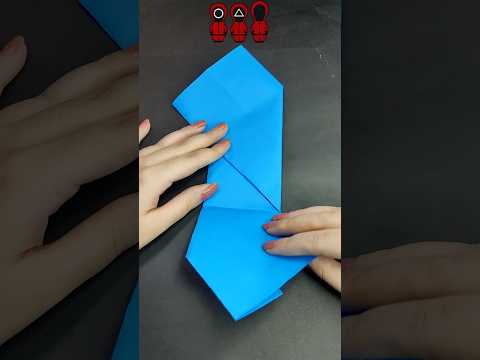 Easy A4 no cuts Squid Game Ddakji flip toy origami 🟥🟦 #shorts #squidgame