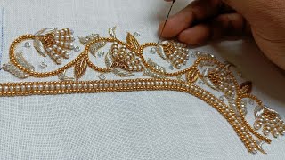 How to make Aari work blouse designs || Beautiful Blouse designs || #aariembroidery2_0 #aariwork