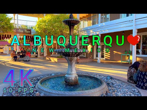 Albuquerque Old Town Walk before Sunset, New Mexico USA 4K-UHD