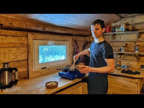 The winter nights have turned cold! Installing a window in my LOG CABIN OffGrid