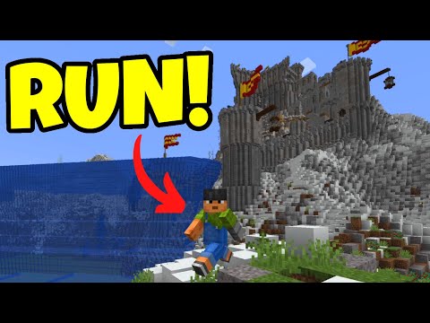 Minecraft Castle DESTROYED by HUGE TSUNAMI! | Realistic Gameplay