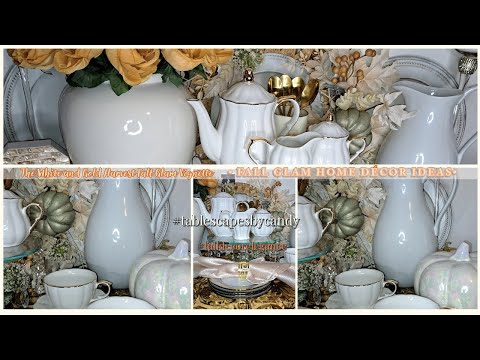 The White and Gold Fall Harvest Tablescape | 2023 Fall Home Décor Ideas | Home Décor Luxe Club