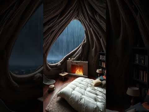 #relax #cabinbliss #cabinambience #peace #campfire #rain #home #rainsounds #fireplace #cave