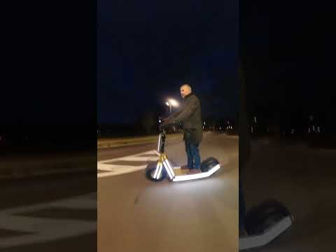 Amazing DIY huge powerful electric scooter with glowing frame