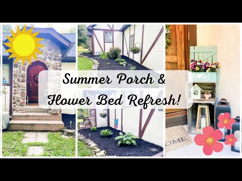 SUMMER PORCH AND FLOWER BED REFRESH | SUMMER PORCH DECORATING IDEAS | SUMMER PORCH MAKEOVER