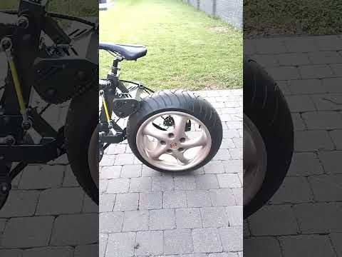 DIY ebike with crazy steering system and car wheels