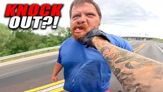 ANGRY DRIVER PUSHES BIKER AND REGRETS | EPIC & CRAZY MOTORCYCLE MOMENTS 2024 #58