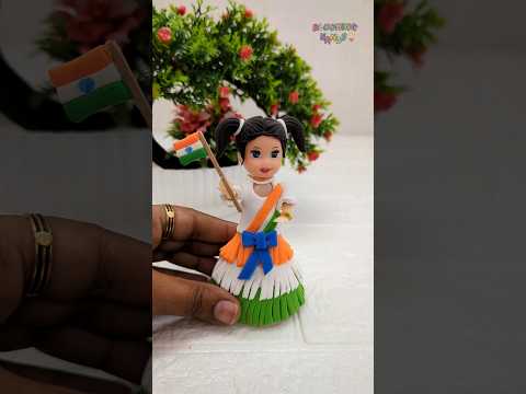 Reverse Play ⏮️ 💕🇮🇳Love India🇮🇳💕Tri Colour Girl Dress Making With Clay 🇮🇳🥰