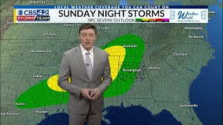 Quiet Tonight, Strong to Severe Storms Sunday Night - CBS42 News @ 10pm