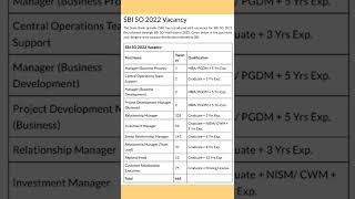 sbi so total vacancy 2022 / sbi so post wise vacancy 2022 / sbi so vacancy 2022