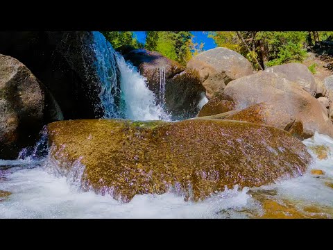 Powerful Water Flowing Over Rocks (No Sound) — 4K UHD Waterfall Screensaver Background