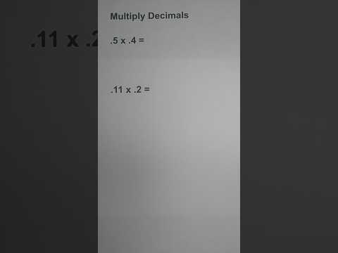 Multiply Decimals #math