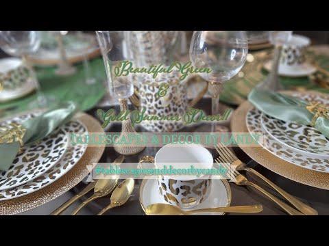 Beautiful Green & Gold Summer Décorating Ideas! | Tablescapes and Decor By Candy