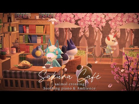 SAKURA Café🌸 BGM + Café ambience 4h ☕Spring Happy Jazz Playlist | Study / work aid | Animal Crossing