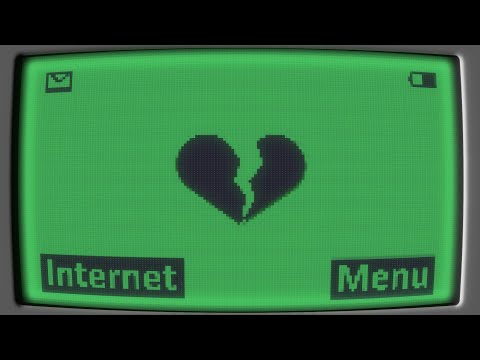 Heart Break Black and Green Y2k Nokia Monochrome Heart Background || 1 Hour Looped HD