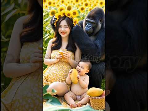 Gentle gorilla journey#viralshort #trendingshort #happy #gorilla #animallover#pregnentwomen