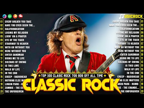 Best Classic Rock Songs 70s 80s 90s🔥Guns N Roses, Aerosmith, Queen, ACDC, Metallica, U2, Bon Jovi