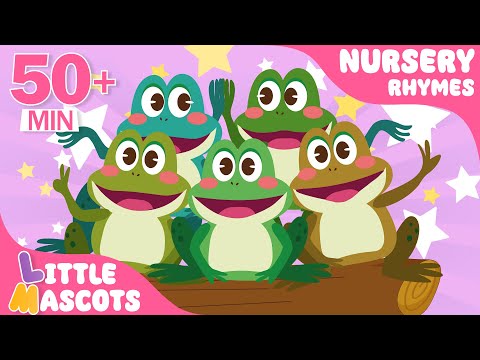 Blub Blub!  Five Little Speckled Frogs 🐸 | Animal Songs + more | Little Mascots Rhymes For Kids