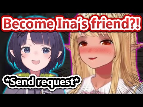 Flare's Self-Conflict With Inner Takodachi To Accept Ina's Friend Request...