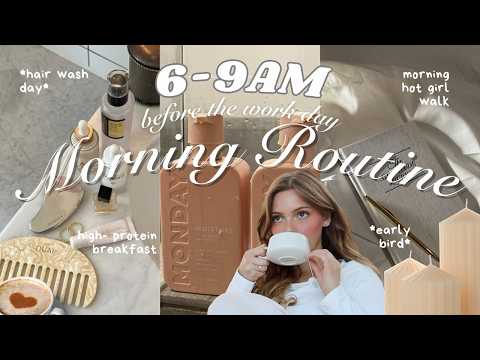 ✨ 6-9AM WEEKDAY MORNING ROUTINE ✨ let's be productive & disciplined before work | planning + prep