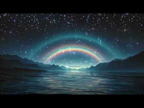 4K Rainbow Starry Night ║ 3D AI Animated Background - Relaxing Wallpaper