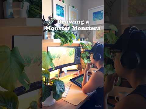 Drawing in Blender 3D with Grease Pencil | Monster Monstera #blender3d 🪴