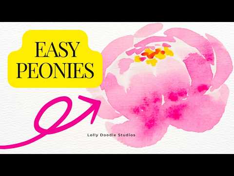 2 Loose Watercolor Peonies | Beginners Guide | Step by Step How To Paint Big Bold Spring Flowers