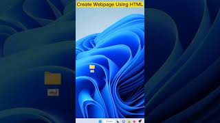 How to Create your first Webpage or website Using HTML #shorts #youtubeshorts #html