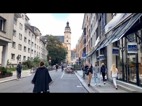 Walking In Leipzig Germany /  City Centre Leipzig / 4K