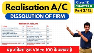 REALISATION ACCOUNT | Dissolution of Partnership firm | Start to End | Class 12 | Accounts