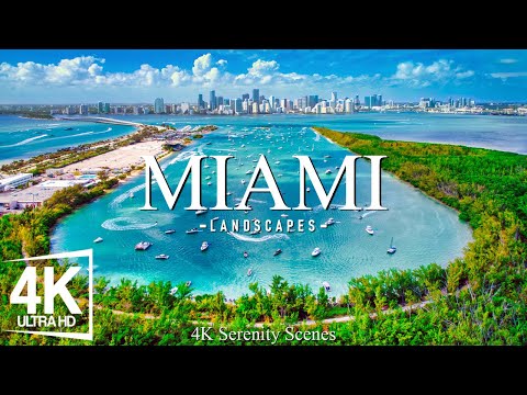 Explore Miami’s Beautiful Coastline and Lively Atmosphere - 4K Views with Soothing Music